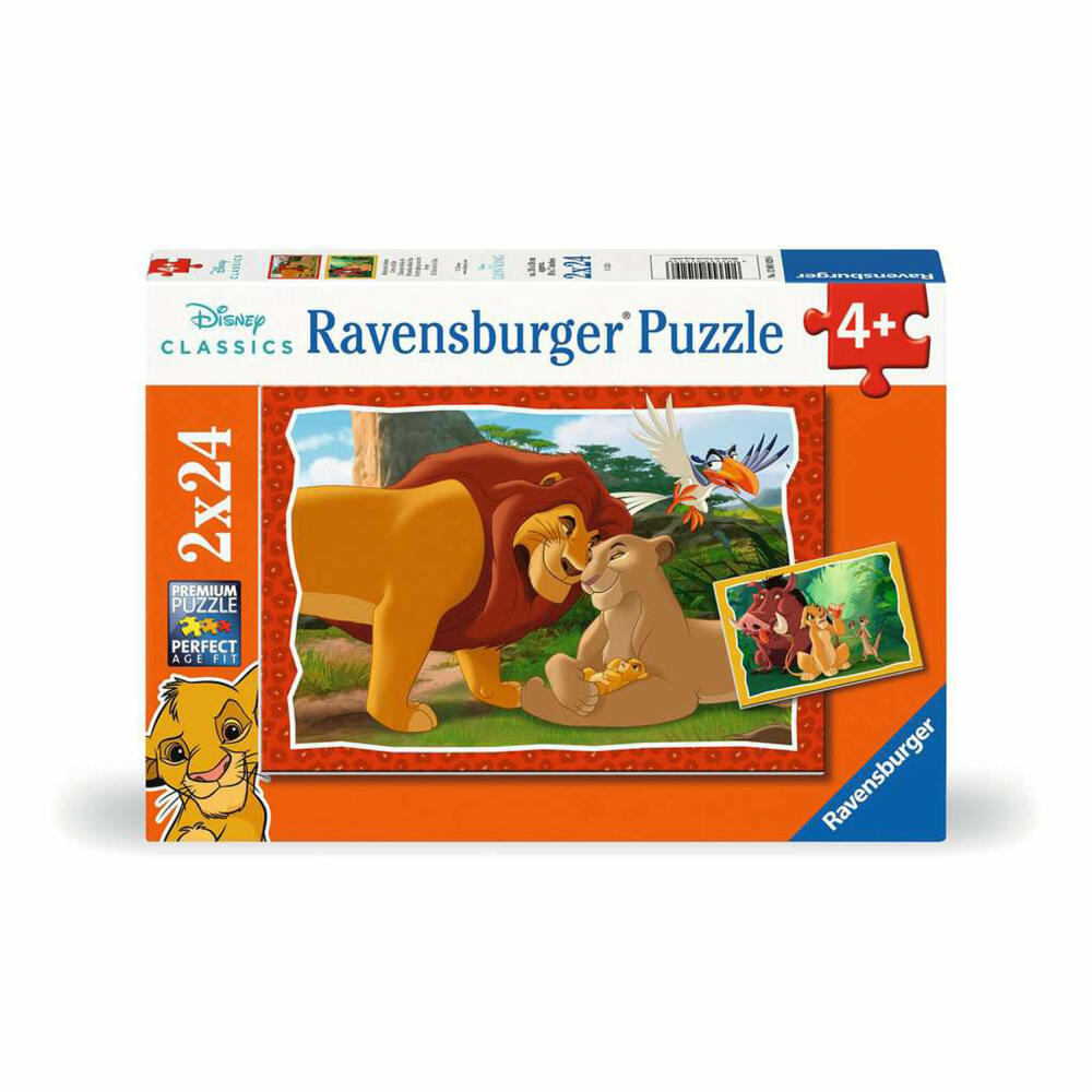 Ravensburger Disney König der Löwen Kreis des Lebens, 2 x 24 Teile, Kinderpuzzle, Kinder Puzzle, ab 4 Jahren, 12001029