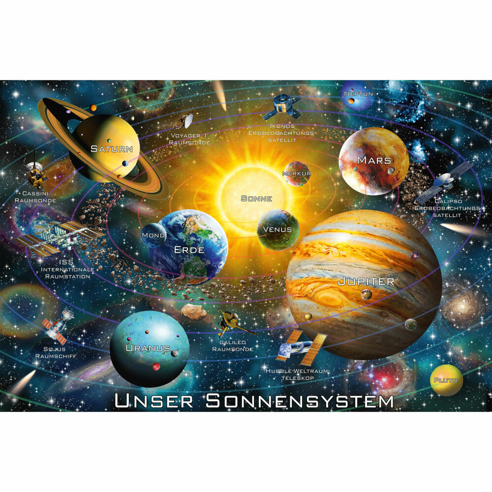 Schmidt Spiele Unser Sonnensystem, 150 Teile, Kinderpuzzle, Kinder Puzzle, Steckpuzzle, 56308