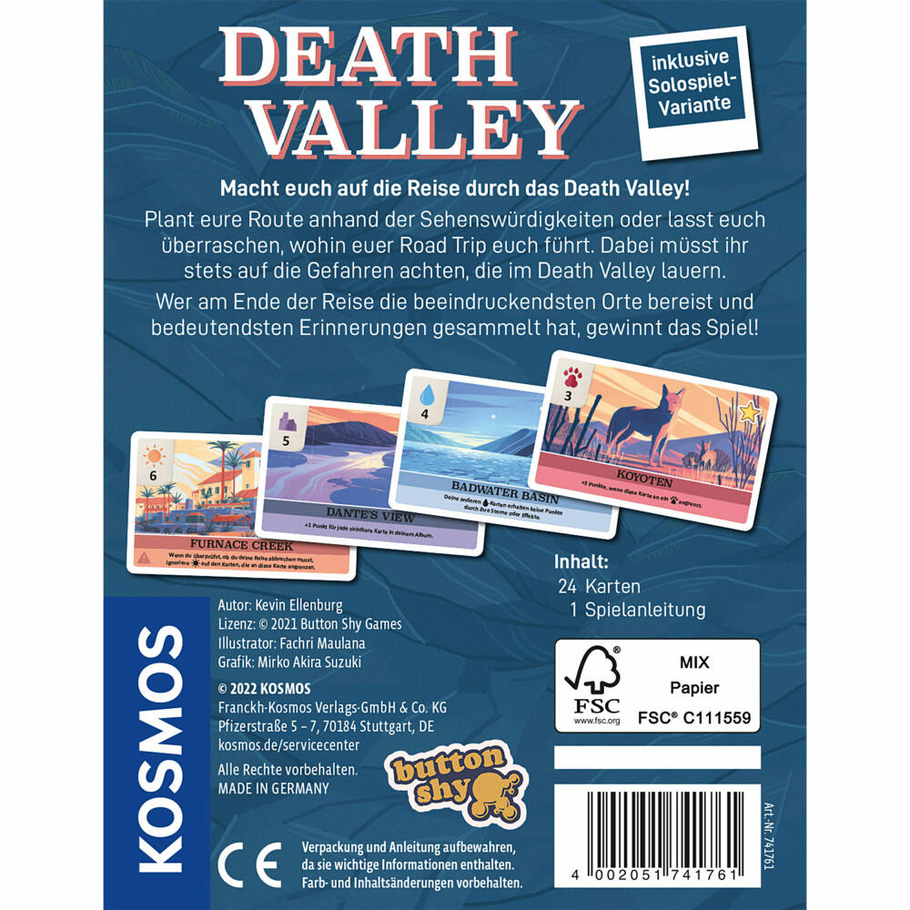 KOSMOS Death Valley, Kartenspiel, Spiele für Zwei, Taktikspiel, Familienspiel, 741761