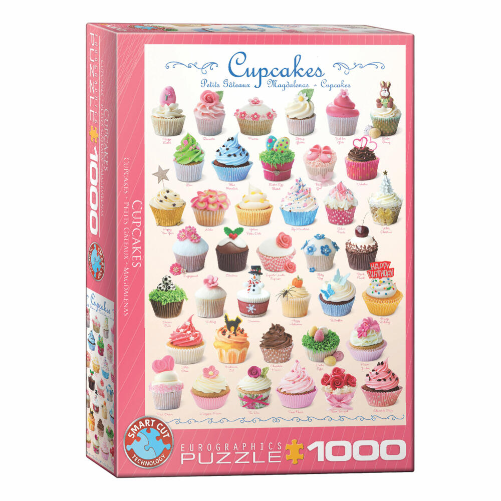 Eurographics Puzzle Cupcakes, Törtchen, Gebäck, 1000 Teile, 68 x 48 cm, 6000-0409