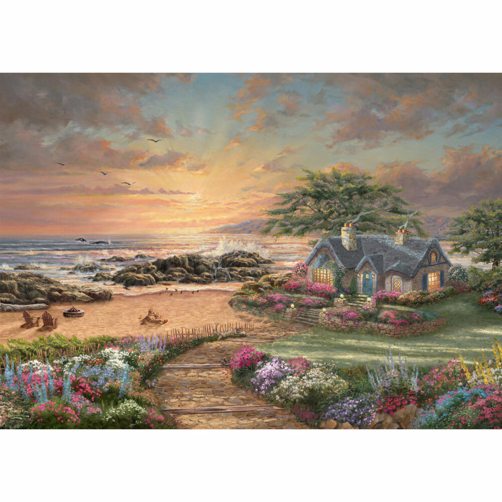 Schmidt Spiele Seaside Cottage, Thomas Kinkade, Erwachsenenpuzzle, Puzzle, ab 12 Jahre, 1000 Teile, 57368