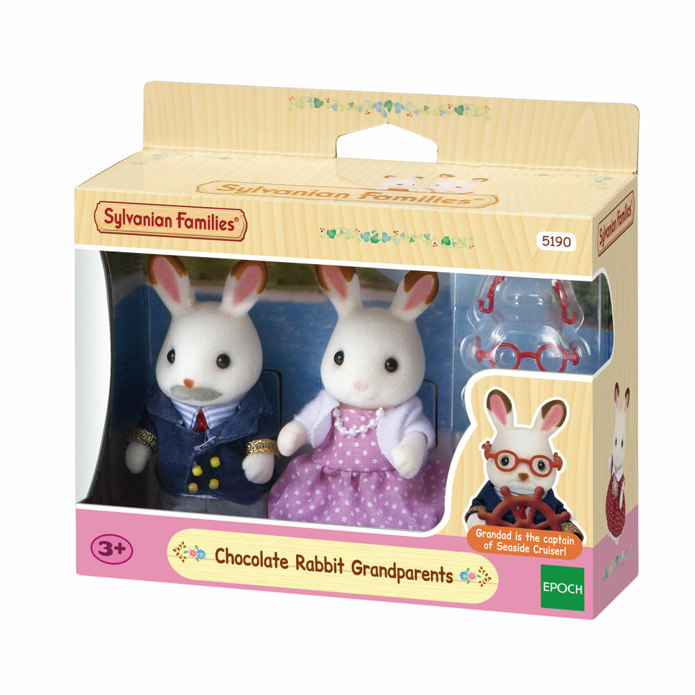 Sylvanian Families Schokoladenhasen Großeltern, Familie, Spielfigur, Spiel Figur, Oma, Opa, Hase, 5190