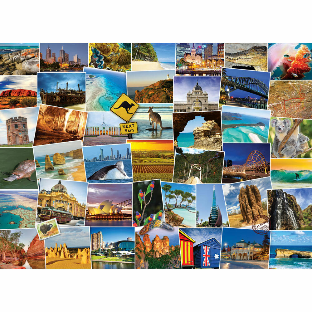 Eurographics Puzzle Globetrotter Australien, Sehenswürdigkeiten, 1000 Teile, 68 x 48 cm, 6000-0753