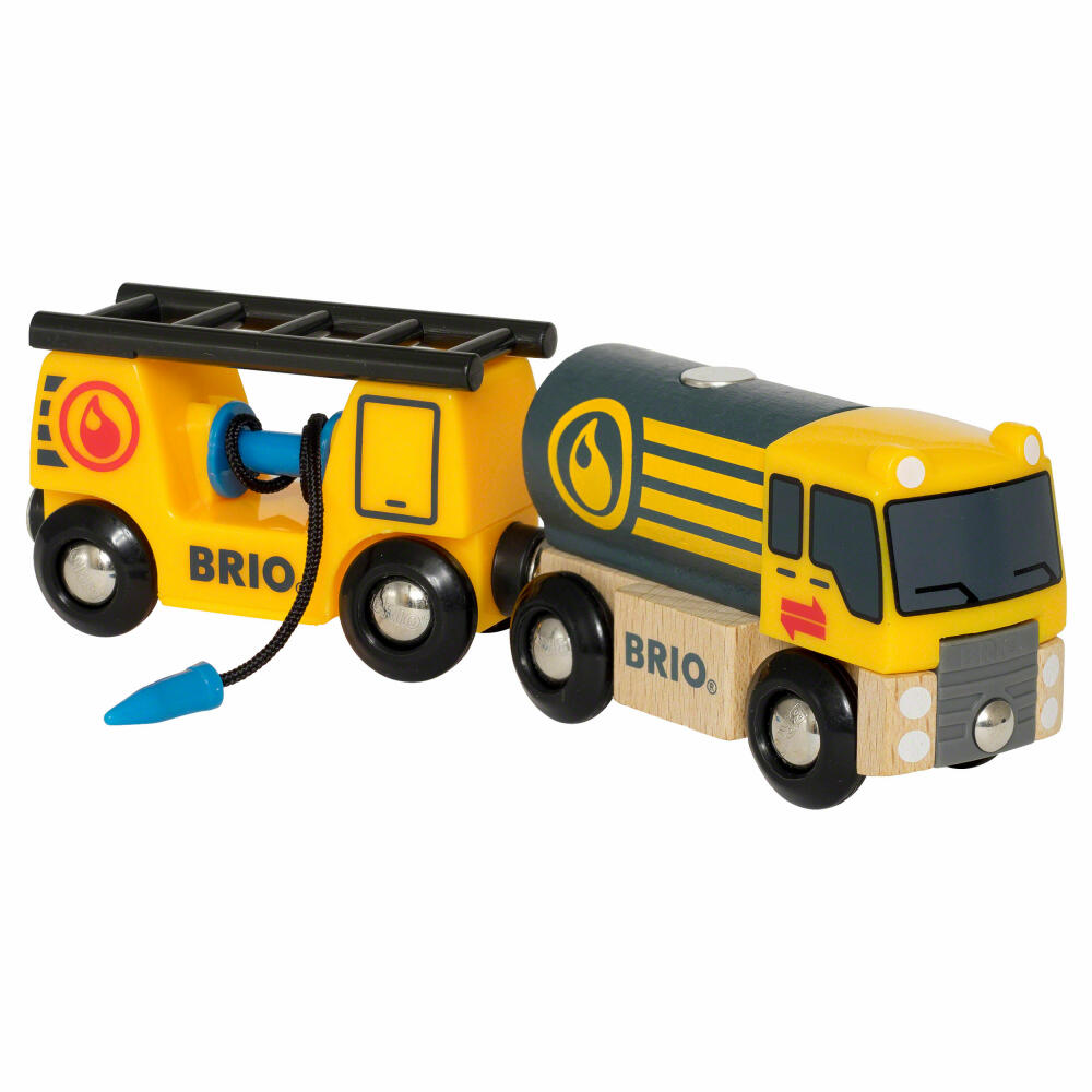 BRIO Tankwagen mit Anhänger, Holzauto, Auto, Holzspielzeug, Holz Spielzeug, 33907