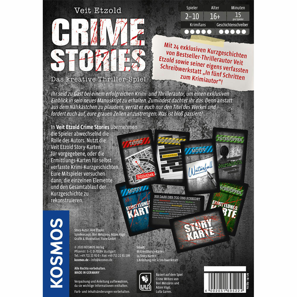 KOSMOS Veit Etzold - Crime Stories, Kartenspiel, Spiel, Familienspiel, Spielen, ab 16 Jahren, 695224