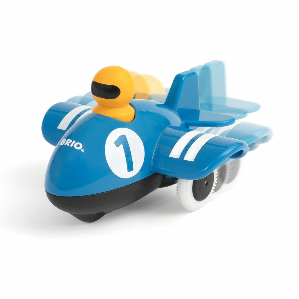 BRIO Push & Go Flugzeug, Schiebeflugzeug, Schiebespielzeug, Holzpielzeug, Holz Spielzeug, Kleinkind, 30264