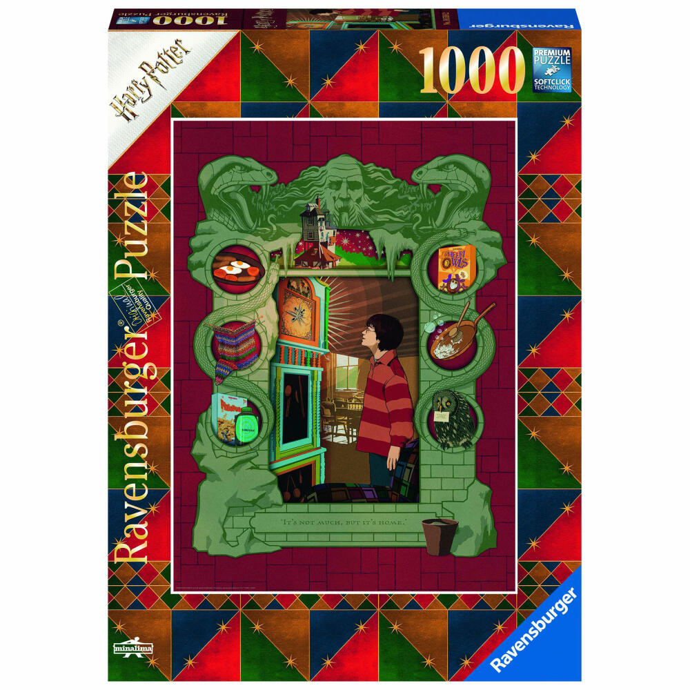 Ravensburger Puzzle Harry Potter bei der Weasley Familie, Erwachsenenpuzzle, Erwachsenen Puzzles, 1000 Teile, 16516