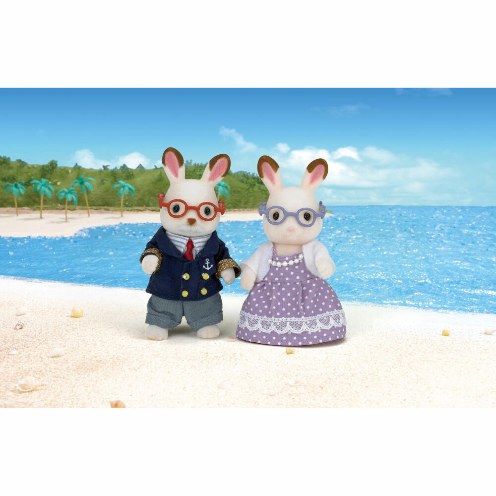 Sylvanian Families Schokoladenhasen Großeltern, Familie, Spielfigur, Spiel Figur, Oma, Opa, Hase, 5190