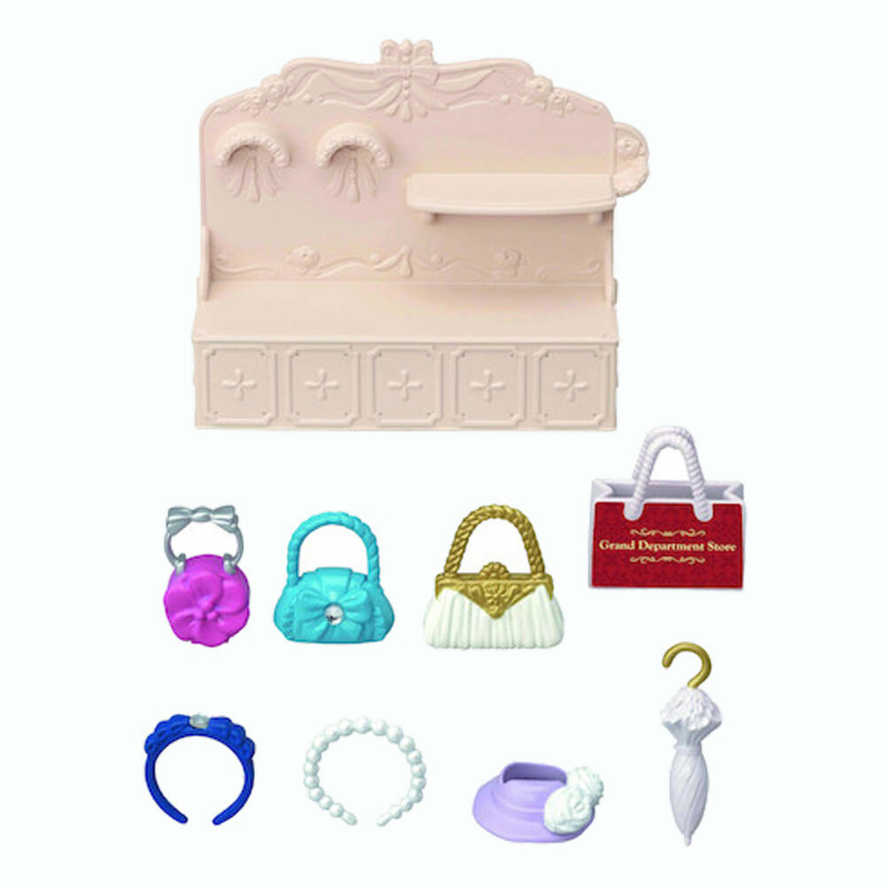 Sylvanian Families Town Series Fashion Set, Handtaschen, Haarschmuck, Hut, Spiegel, 6015