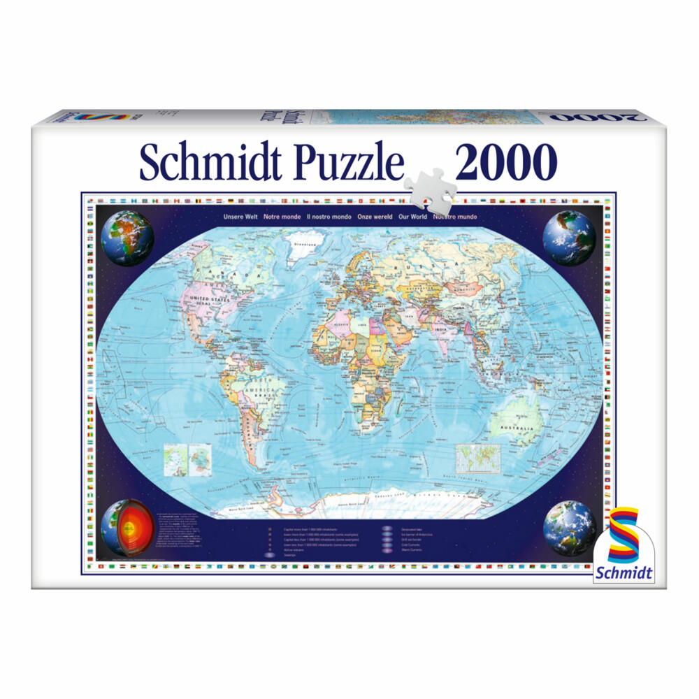 Schmidt Spiele Unsere Welt, Puzzle, Erwachsenenpuzzle, Standard, 2000 Teile, 57041