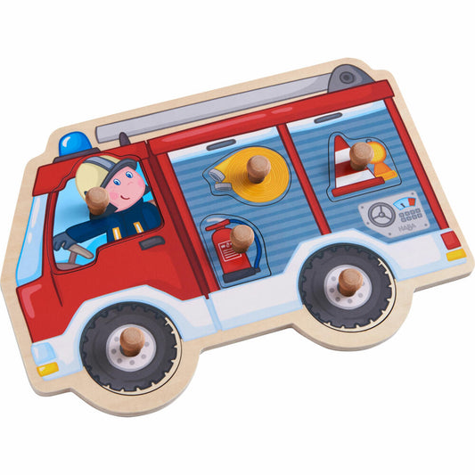 HABA Greifpuzzle Feuerwehrauto, Kinderpuzzle, Puzzle, Kinder, ab 12 Monaten, 1304594001