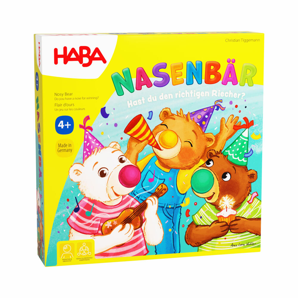 HABA Nasenbär, Legespiel, Kartenspiel, Kinderspiel, Kinder Spiel, ab 4 Jahren, 2010881001