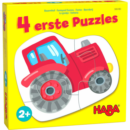 HABA 4 erste Puzzles - Bauernhof, Kinderpuzzle, Kinder Puzzle, ab 2 Jahren, 1306180001