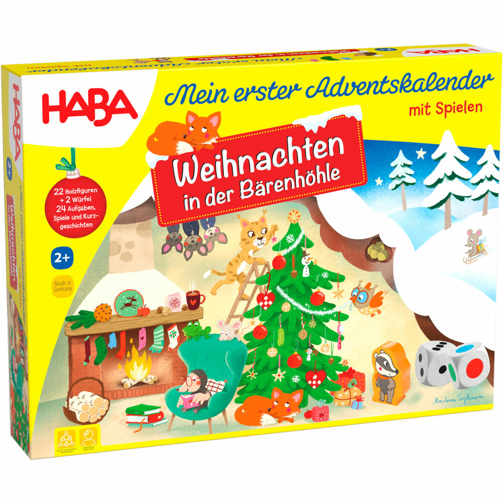 HABA Mein erster Spiele-Adventskalender, Advent, Weihnachten Kalender, Kinder, ab 2 Jahren, 1306764001