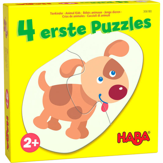 HABA 4 erste Puzzles - Tierkinder, Kinderpuzzle, Kinder Puzzle, ab 2 Jahren, 1306183001