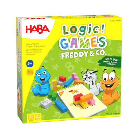 HABA Logic! GAMES - Freddy & Co., Solo-Spiel, Rätselspiel, Knobelspiel, Kinderspiel, ab 5 Jahren, 1306815001