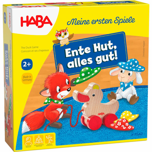 HABA Meine ersten Spiele - Ente Hut, alles gut!, Zuordnungsspiel, Kinderspiel, ab 2 Jahren, 1307050001