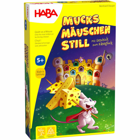 HABA Mucksmäuschenstill, Geschicklichkeitsspiel, Kinderspiel, ab 5 Jahren, 1307010001