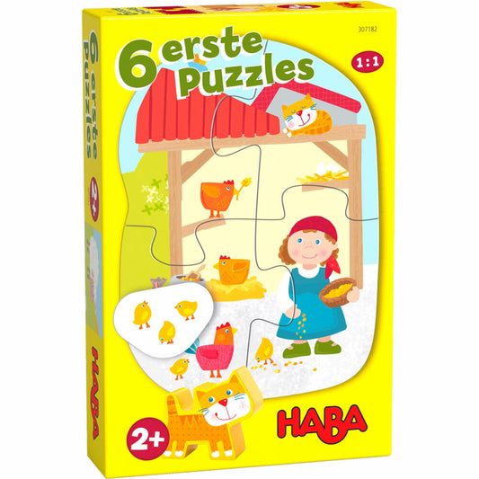 HABA 6 erste Puzzles - Bauernhof, Kinderpuzzle, Kinder Puzzle, ab 2 Jahren, 1307182001