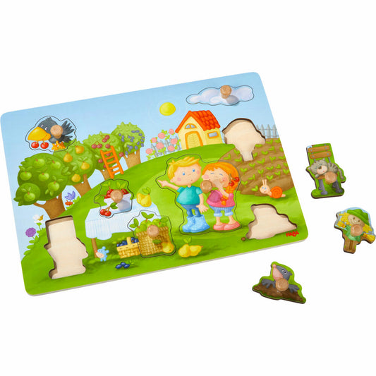 HABA Greifpuzzle Obstgarten, Kinderpuzzle, Puzzle, Kinder, ab 12 Monaten, 1304430001