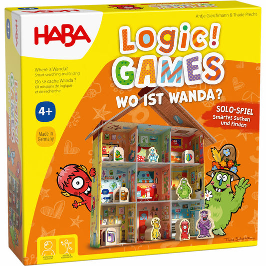 HABA Logic! GAMES - Wo ist Wanda?, Solo-Spiel, Rätselspiel, Knobelspiel, Kinderspiel, ab 4 Jahren, 1306806001