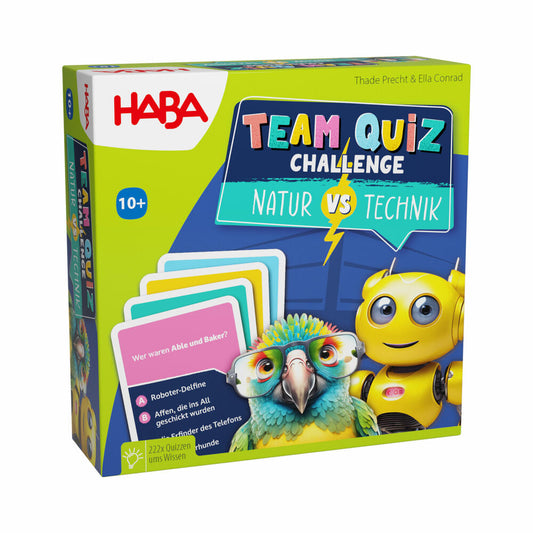 HABA Team Quiz Challenge - Natur vs. Technik, Quizspiel, Wissensspiel, Familienspiel, ab 10 Jahren, 2010897001