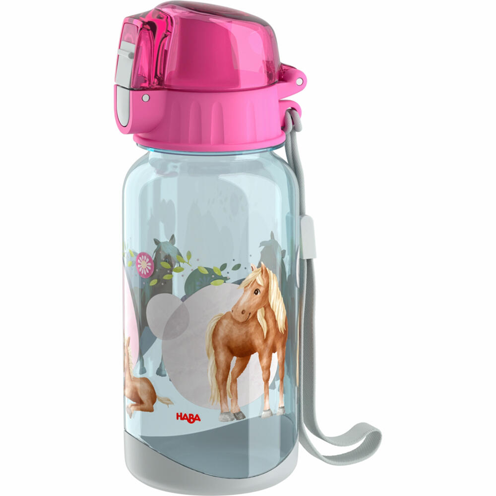 HABA Trinkflasche Pferde, Kindertrinkflasche, Wasserflasche, Kinder, Kunststoff, 1305705001