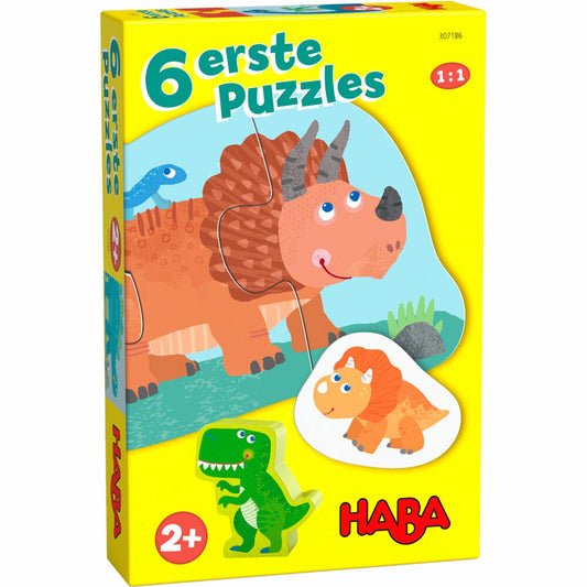 HABA 6 erste Puzzles - Dinos, Kinderpuzzle, Kinder Puzzle, ab 2 Jahren, 1307186001