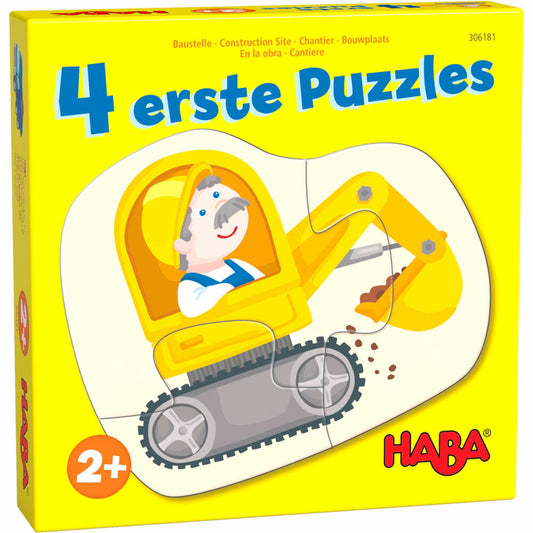 HABA 4 erste Puzzles - Baustelle, Kinderpuzzle, Kinder Puzzle, ab 2 Jahren, 1306181001