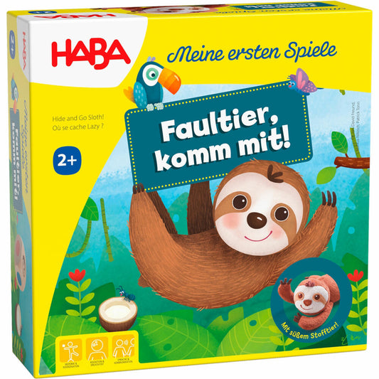 HABA Meine ersten Spiele - Faultier, komm mit!, Würfelspiel, Kinderspiel, ab 2 Jahren, 1306599001