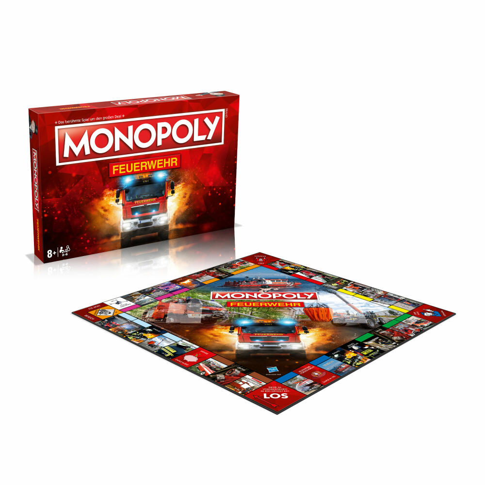Winning Moves Monopoly - Feuerwehr , Brettspiel, Familienspiel, Gesellschaftsspiel, ab 8 Jahren, WM04228-GER-6