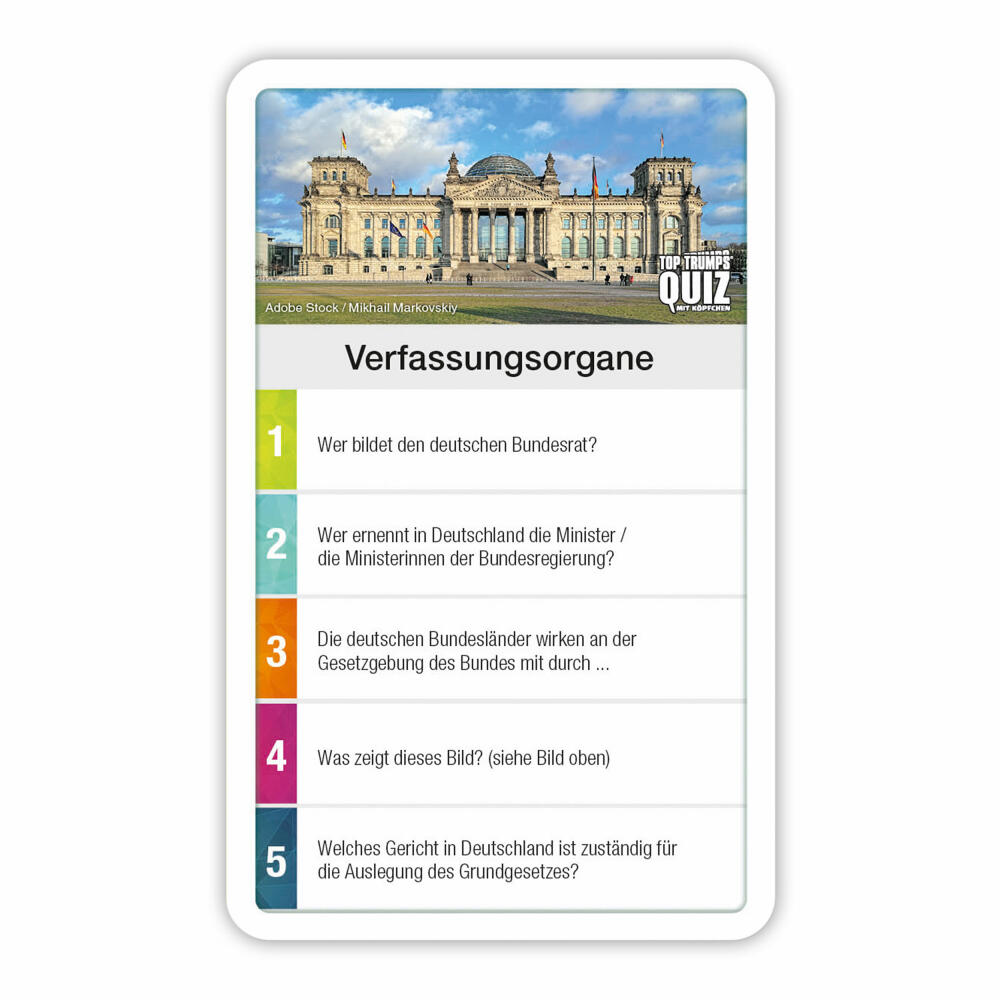 Winning Moves Quiz - Deutschland Quiz, Quizspiel, Wissensspiel, Familienspiel, ab 6 Jahren, WM04281-GER-6