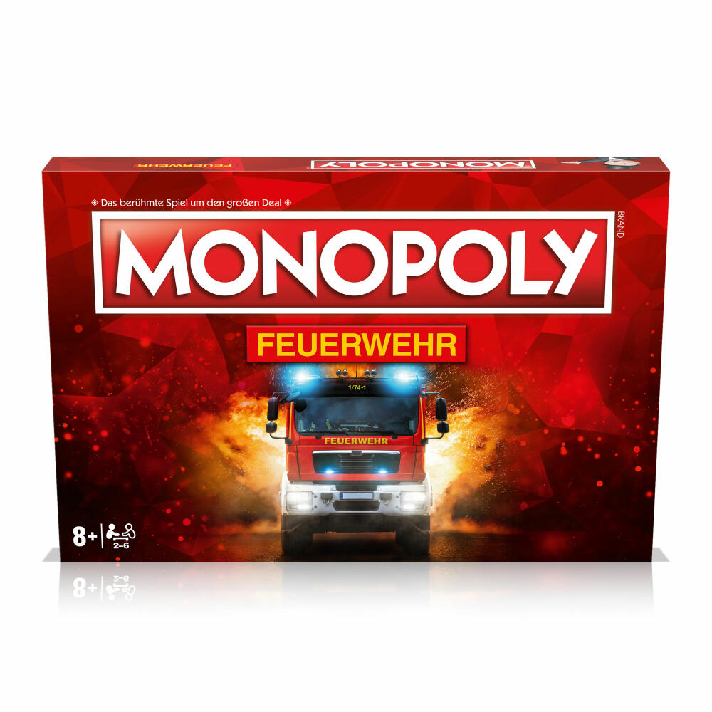 Winning Moves Monopoly - Feuerwehr , Brettspiel, Familienspiel, Gesellschaftsspiel, ab 8 Jahren, WM04228-GER-6