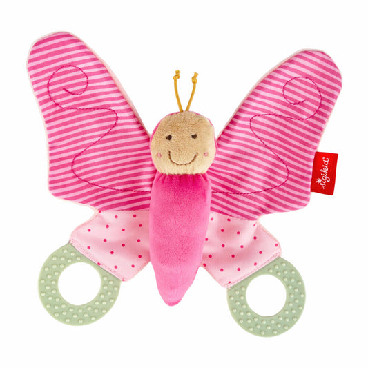 sigikid Knistertuch Schmetterling Kinderbunt, Knistergreifling, Greifling, Greifspielzeug, Polyester, Pink, 43353
