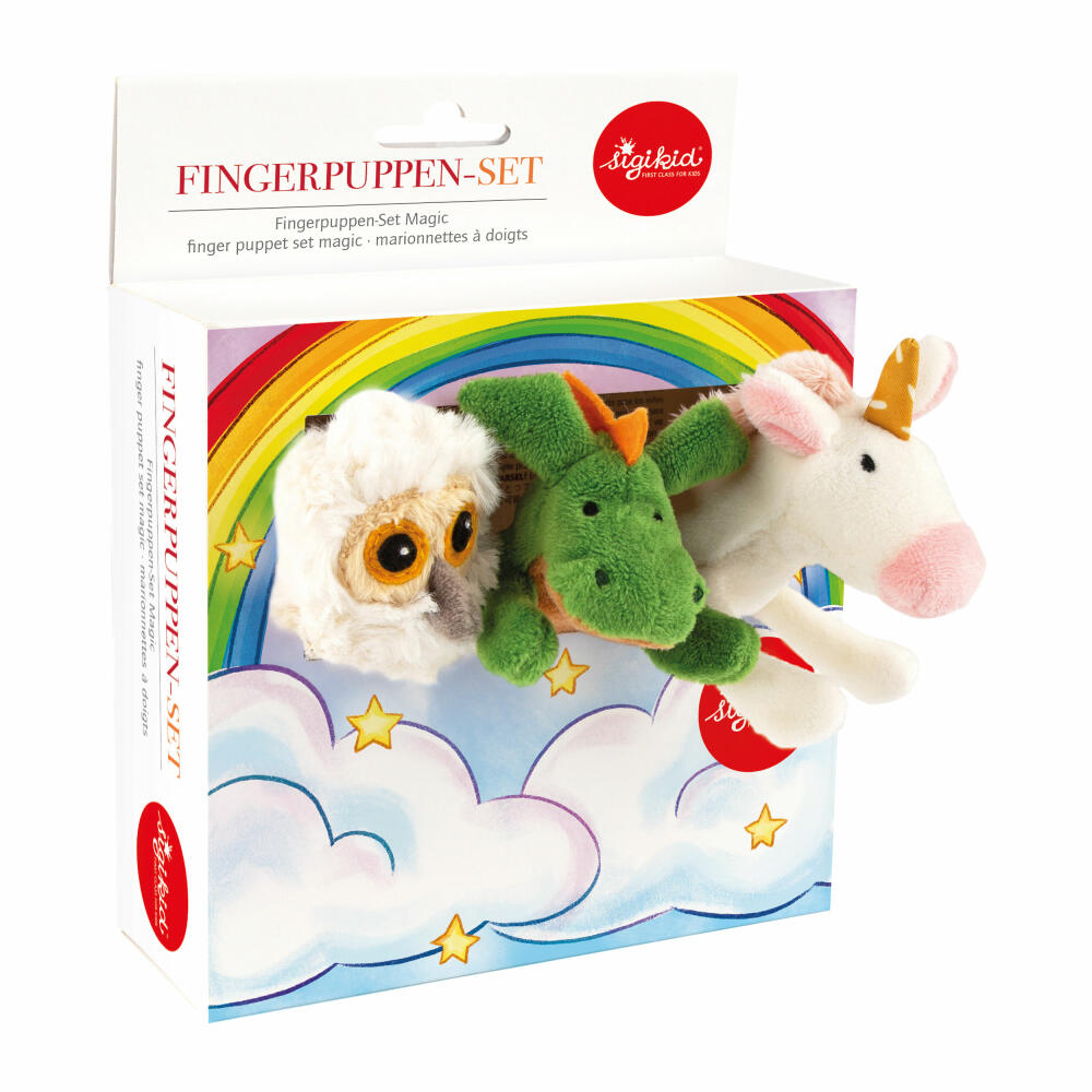 sigikid Fingerpuppenset Fantasie, 3-tlg., Fingerpuppe, Finger Puppe, Puppenspiel, Babyspielzeug, Baby Spielzeug, 43368