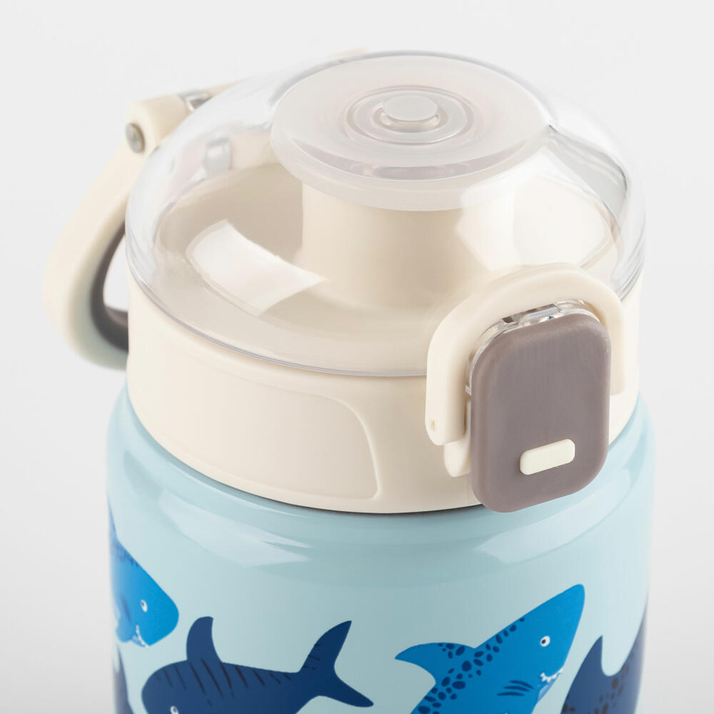 sigikid Trinkflasche Hai, Kindertrinkflasche, Kinder Flasche, Wasserflasche, Edelstahl / Kunststoff, 400 ml, 25317