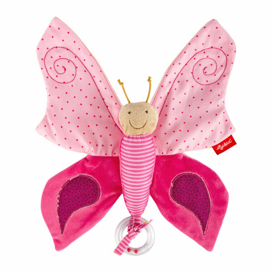 sigikid Knistertuch Schmetterling Groß Kinderbunt, Knistergreifling, Greifling, Greifspielzeug, Polyester, Pink, 43332