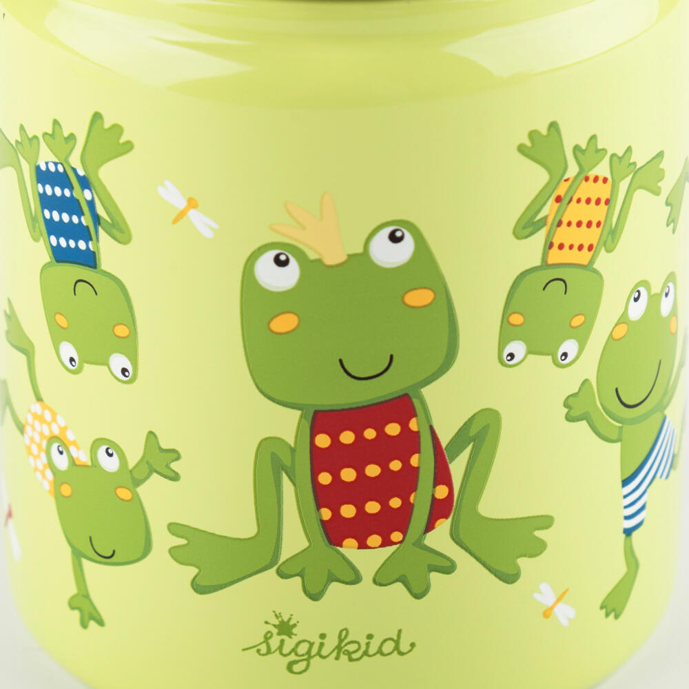 sigikid Trinkflasche Frosch, Kindertrinkflasche, Kinder Flasche, Wasserflasche, Edelstahl / Kunststoff, 400 ml, 25320