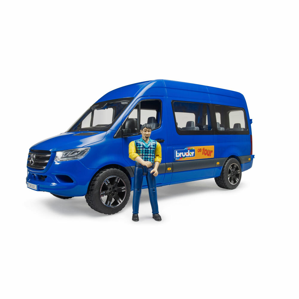 Bruder MB Sprinter Transfer mit Fahrer, Bus, Spielzeugauto, Spielzeug Auto, 02681