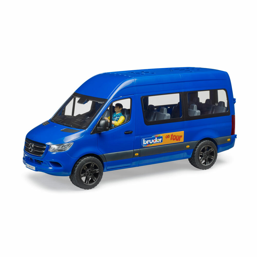 Bruder MB Sprinter Transfer mit Fahrer, Bus, Spielzeugauto, Spielzeug Auto, 02681