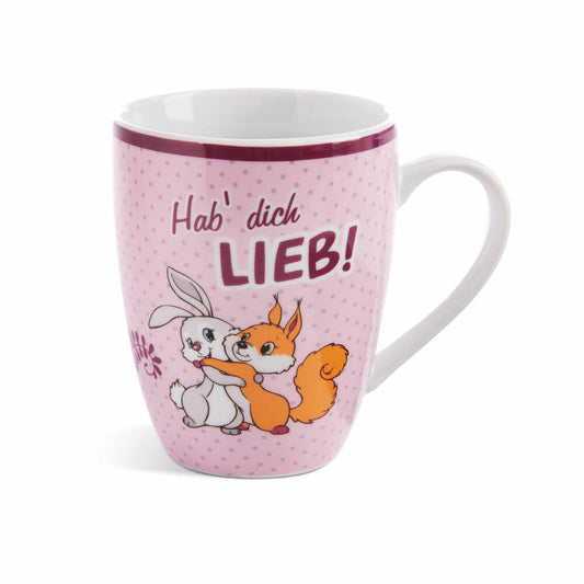 NICI Fancy Mugs Tasse Hab dich lieb!, Kaffeetasse, Teetasse, Porzellan, 310 ml, 49498