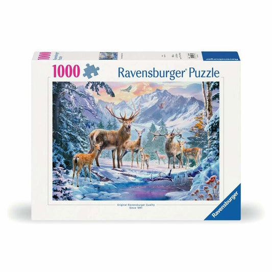 Ravensburger Puzzle Rehe und Hirsche im Winter, Erwachsenenpuzzle, 1000 Teile, 12000888