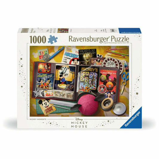 Ravensburger Puzzle 1970 Mickey Moments, Erwachsenenpuzzle, 1000 Teile, 12000843