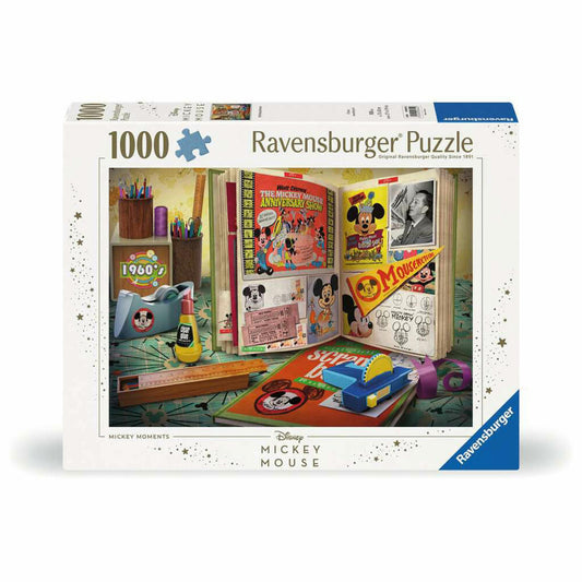 Ravensburger Puzzle 1960 Mickey Moments, Erwachsenenpuzzle, 1000 Teile, 12000842