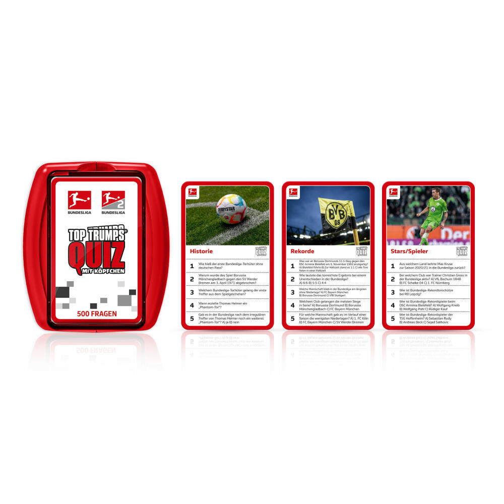 Winning Moves Top Trumps Quiz Bundesliga Edition, Quizspiel, Gesellschaftsspiel, Wissensspiel, 47230