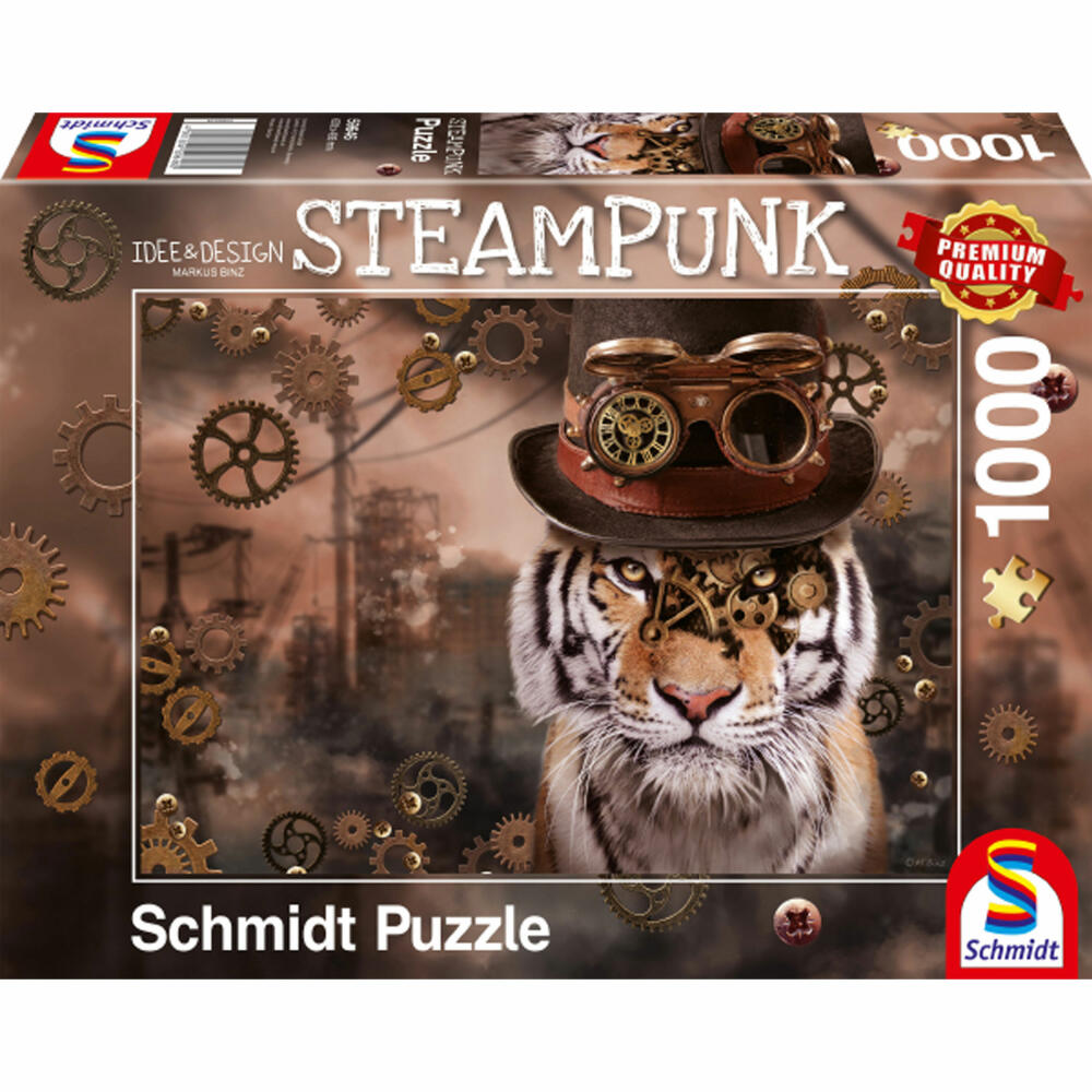 Schmidt Spiele Puzzle Steampunk Tiger, Markus Binz, Erwachsenenpuzzle, Premium, 1000 Teile, 59646