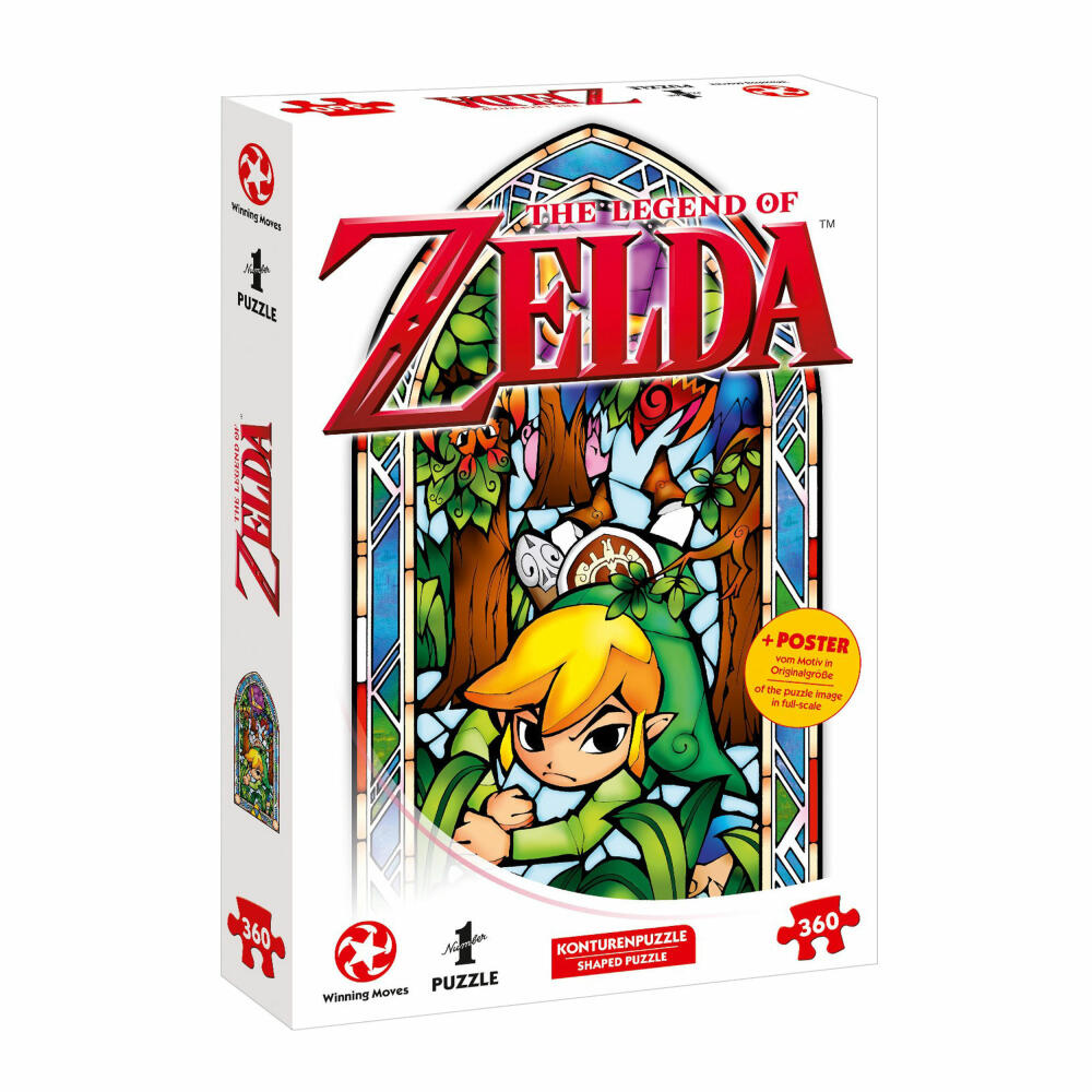 Winning Moves Puzzle Zelda Link Boomerang, Legespiel, Puzzles, Kinderpuzzle, 360 Teile, 11385