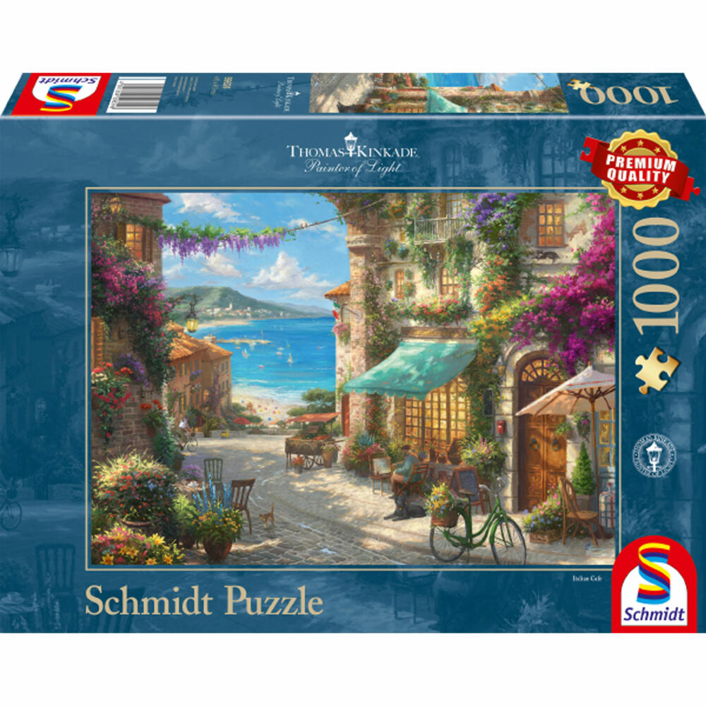 Schmidt Spiele Puzzle Café an der italienischen Riviera, Thomas Kinkade, Erwachsenenpuzzle, Premium, 1000 Teile, 59624