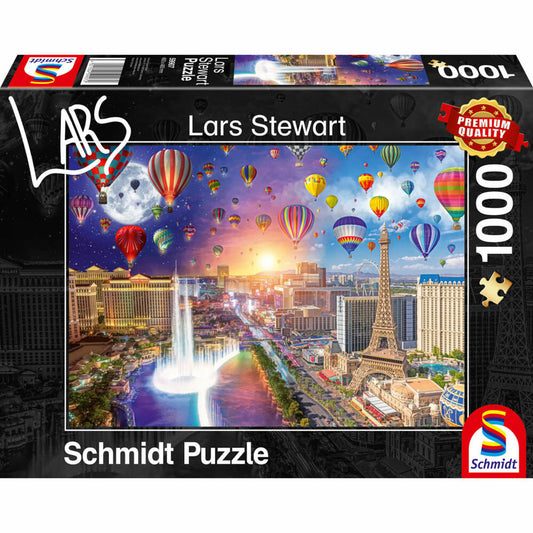 Schmidt Spiele Las Vegas - Day and Night, Lars Stewart, Puzzle, Erwachsenenpuzzle, 1000 Teile, 59907