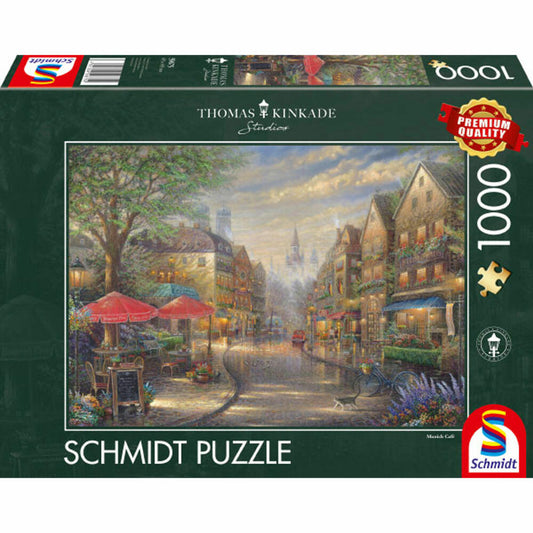 Schmidt Spiele Cafe in München, Thomas Kinkade, Puzzle, Erwachsenenpuzzle, 1000 Teile, 59675